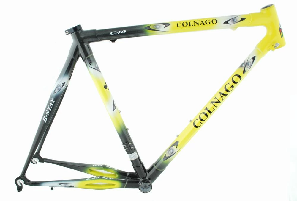 Cadre Colnago C40 Hp B-Stay 2003 T.53S/C Sans Fourche 1" NL14 Jaune 1 Cadre Colnago C40 Hp B-Stay 2003 T.53S/C Sans Fourche 1" NL14 Jaune