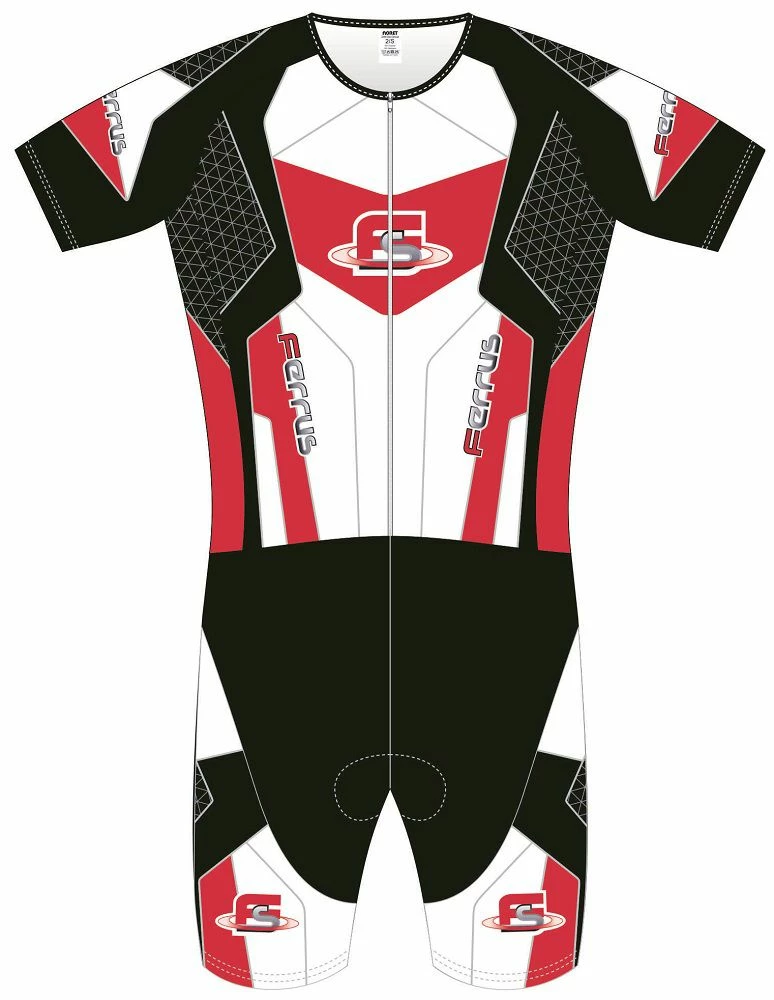 Combinaison Cycliste Ferrus Connexion Noir/Rouge MC - 1 Poche Zippée 1 Combinaison Cycliste Ferrus Connexion Noir/Rouge MC - 1 Poche Zippée