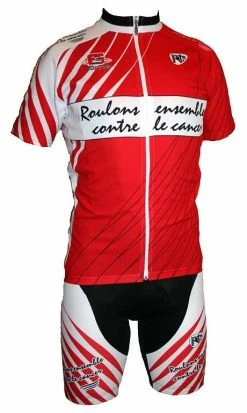 Tenue "Roulons Ensemble Contre Le Cancer" Rouge : Maillot MC + Cuissard